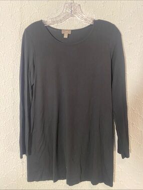 J. Jill Black Long-Sleeve Crewneck Tunic Stretch S Petite Wearever Collection
